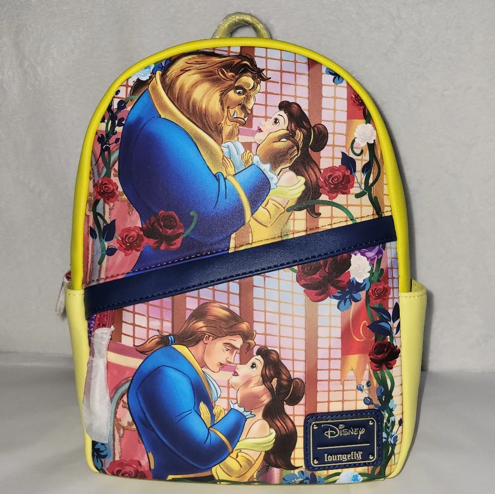 Loungefly Disney Beauty and the Beast Transformation Floral Mini Backpack